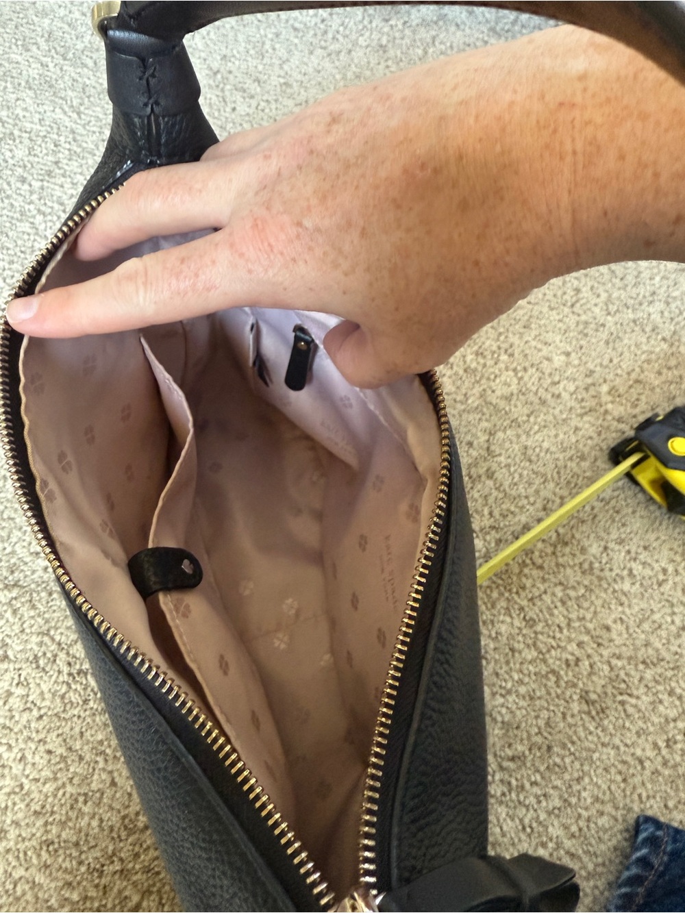 kate spade Black Pebbled Leather Shoulder Hobo Bag - Picture 7 of 7